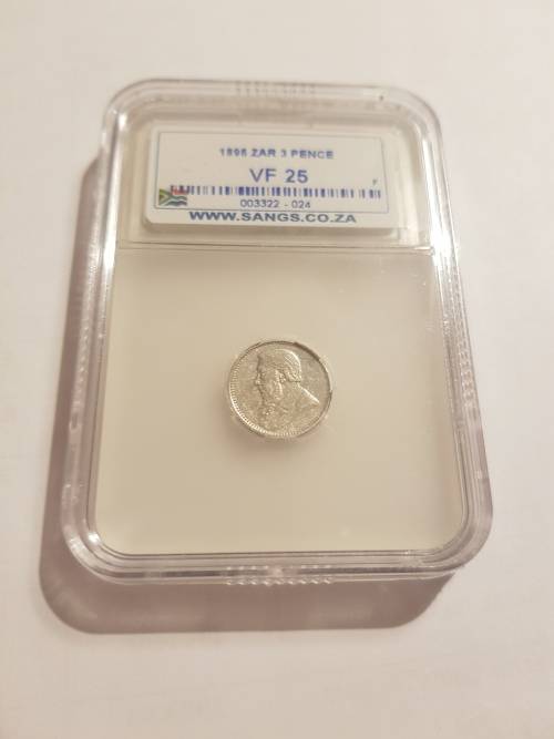 1896 ZAR 3 Pence VF25 !