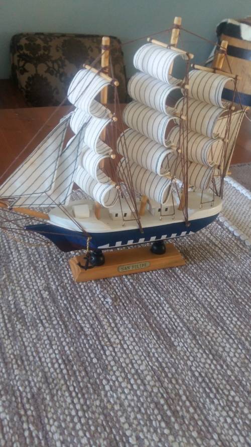 PRAGTIGE MINIATUUR SEILJAG "SAN FELIPE" UITERS VAARDIGE VAKMANSKAP