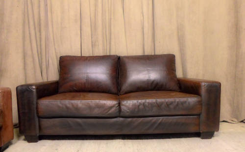 CORI CRAFT MALA DOUBLE SEATER SOFAS ZAMBEZI BROWN - GENUINE LEATHER