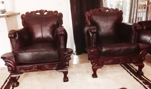 LIMITED EDITION - Rosary Ball and Claw Leather Arm Chairs