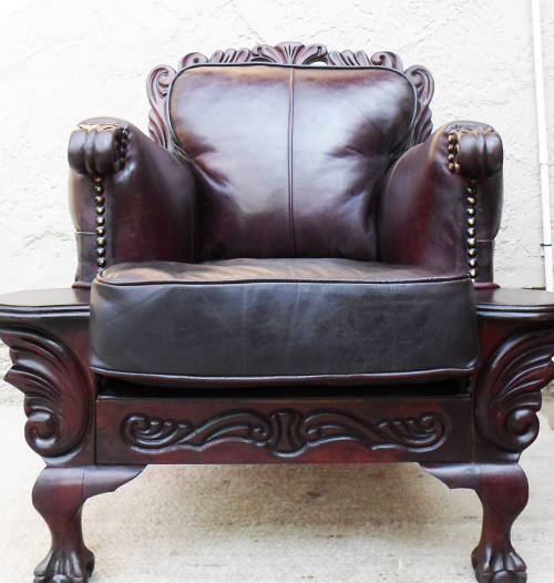 LIMITED EDITION - Rosary Ball and Claw Leather Arm Chairs