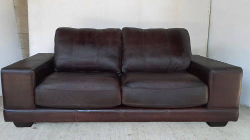 SALE! Chocolate Brown Couch - XL Double GENUINE LEATHER