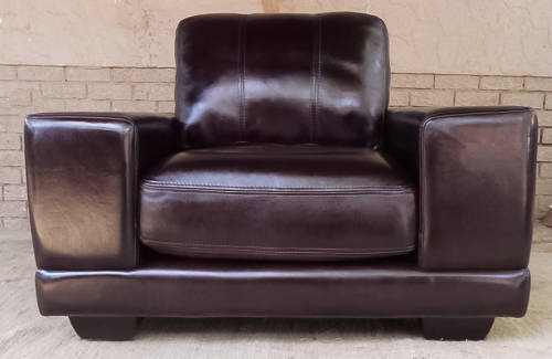 DONT MISS THIS SALE!! Leather Arm Chairs-Genuine Leather Chocolate Brown