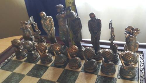 GOLF THEME CHESS 3D Game &  Exquisite Pieces with intricate details.