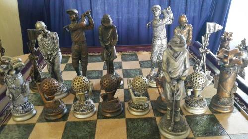 GOLF THEME CHESS 3D Game &  Exquisite Pieces with intricate details.