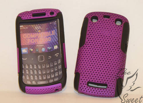 BlackBerry 9360 Black and Purple silicone Protective cover.
