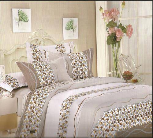 6 Piece - Cotton Feel - Bed Linen - Queen Size- Duvet Cover Set
