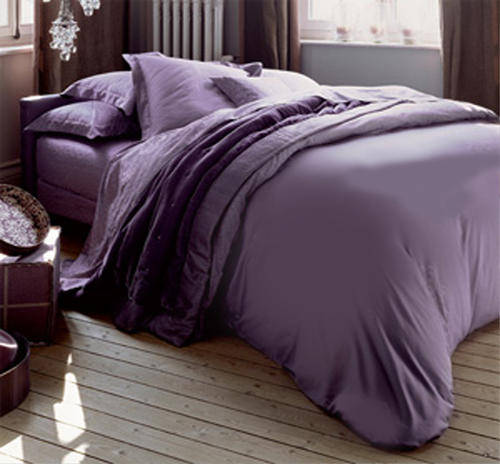 Grape Purple 6 Piece - Cotton Feel - Bed Linen - King Size- Duvet Cover Set