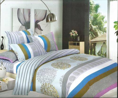 6 Piece - Cotton Feel - Bed Linen - Queen Size- Duvet Cover Set