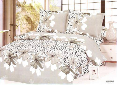 10 Piece - Cotton Feel - Printed - Quality Bed Linen - Double bed- Duvet & Curtain Set