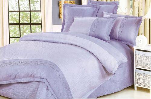 Light Blue - 6 Piece Embossed and Embroidered - Double bed- Duvet Set