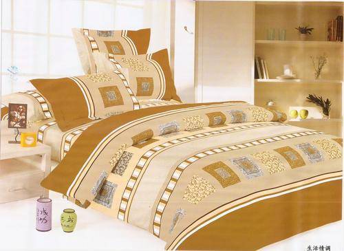 10 Piece - Cotton Feel - Printed - Bed Linen - Double bed- Duvet & Curtain Set