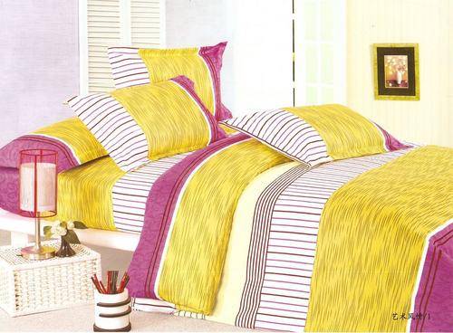 10 Piece - Seersucker Cotton Feel - Bed Linen - Double Bed Size- Duvet Cover & Curtain Set