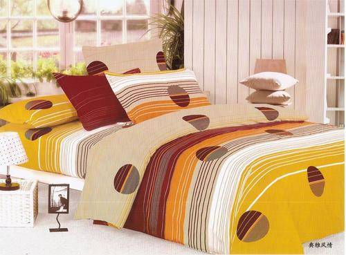 6 Piece - Seersucker Cotton Feel - Bed Linen - Double Bed Size- Duvet Cover Set