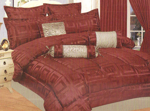 CUBE MASTER - 13 PIECE COMFORTER SET - QUEEN SIZE - BURGUNDY