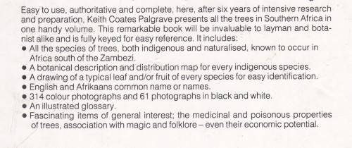 Keith Coates Palgrave Trees of Southern Africa (2nd Revsed edtion) Hard cover