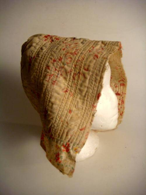 ORIGINAL BOER VOORTREKKER KAPPIE (C1835-1846). Stitched cotton fabric.