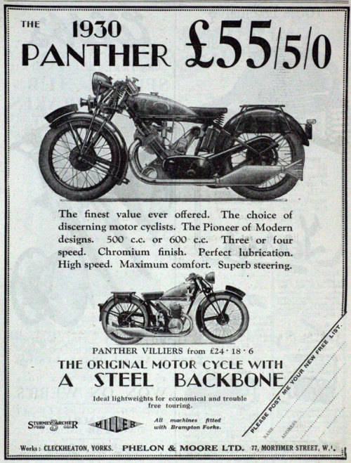 1930`s Vintage enamel PANTHER Motorcycle buttonhole lapel badge made by the  Birmingham Medal Co.