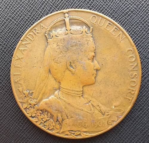 1902 LARGE Coronation of Edward V1 and Alexandra - 55 mm, 79.5 Grams - Named to a South African