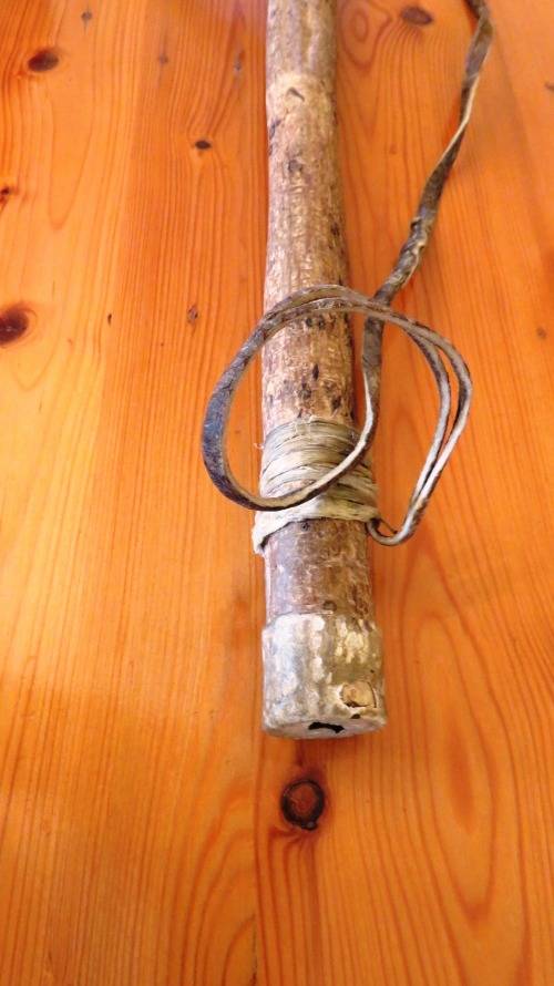 Arrow Quiver Late 1800`s Luba Tribe(Congo)  Hollowed wood with sinew attachments.