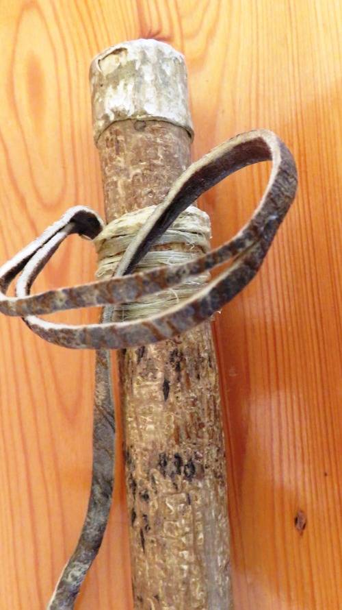 Arrow Quiver Late 1800`s Luba Tribe(Congo)  Hollowed wood with sinew attachments.