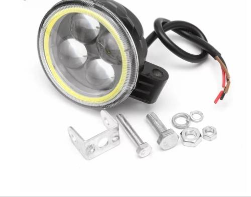 1x Waterproof Motorcycle Projector 4 LED Headlight With Angel Eye Halo Ring 1800 Lumens