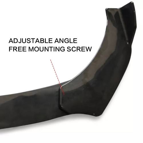 Universal Glossy Black 3 Piece Front Spoiler Lip