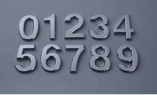 Zinc Alloy Alphabet Metal Chrome Number 1