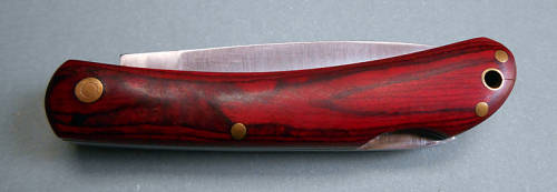 DOW Sodbuster lockback pocket knife wooed scales 440 