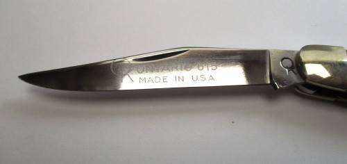 Ontario Knife 615 Old Hickory Muskrat Knife, made in USA, Delrin Scales.