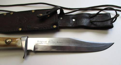 1970 Original Puma Bowie Knife 6396 Geniune Pumaster Steel Germany - Stag handle.