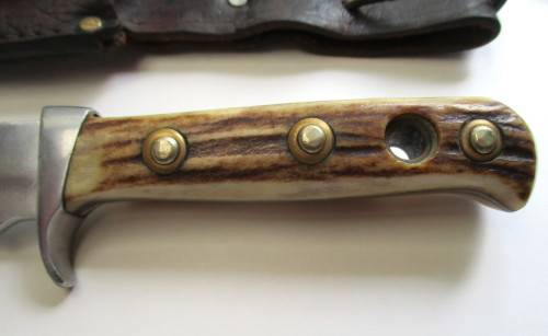 1970 Original Puma Bowie Knife 6396 Geniune Pumaster Steel Germany - Stag handle.