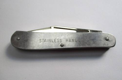 Vintage Stockman pocket knife, Kutmaster Utica, New York, Made in USA. Stainless steel