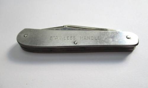 Vintage Stockman pocket knife, Kutmaster Utica, New York, Made in USA. Stainless steel