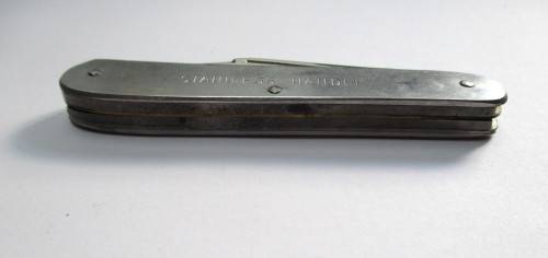 Vintage Stockman pocket knife, Kutmaster Utica, New York, Made in USA. Stainless steel