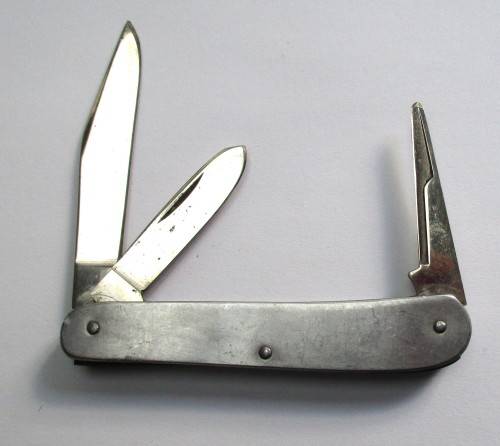 Vintage Stockman pocket knife, Kutmaster Utica, New York, Made in USA. Stainless steel