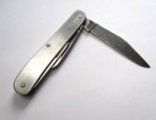 Vintage Stockman pocket knife, Kutmaster Utica, New York, Made in USA. Stainless steel