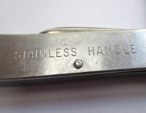 Vintage Stockman pocket knife, Kutmaster Utica, New York, Made in USA. Stainless steel