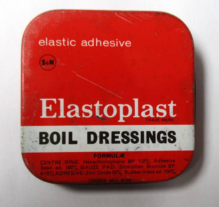 Vintage Elastoplast Elastic Adhesive Boil Dressing Tin