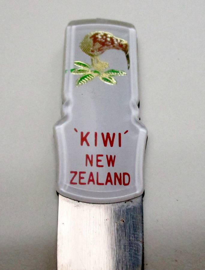 Vintage KIWI - New Zealand Letter Opener - small knife in sheath
