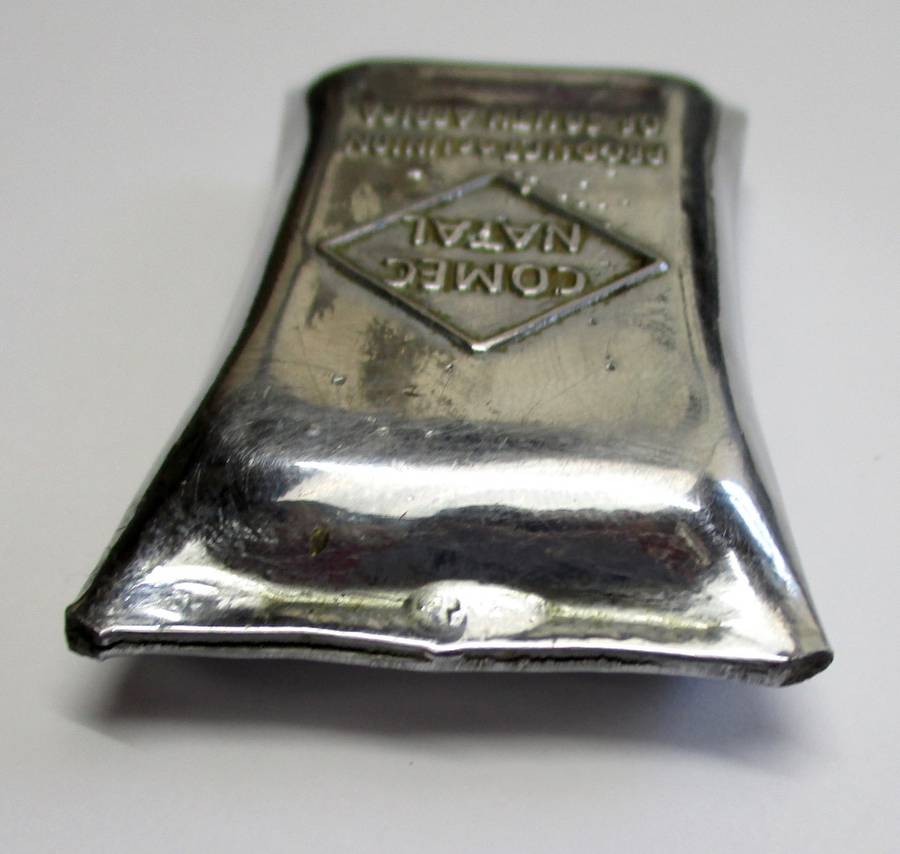 Unusual Union of South Africa Paperweight - COMEC - Natal - Wattle Extract - metal - sack