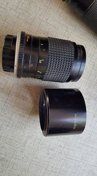 Vintage Minolta XE-1 35mm SLR with five lenses