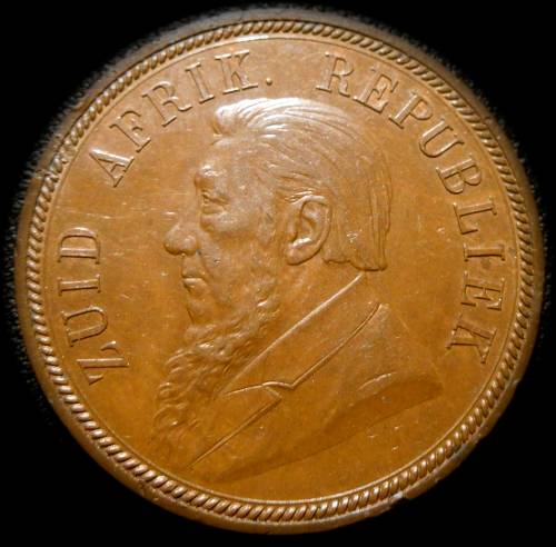 1892 ZAR Kruger Bronze Penny (1p) Very Nice AUNC *Weekend Special*