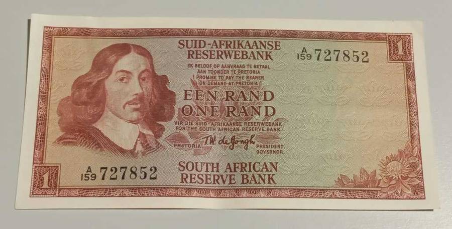 1967 Een Rand TW de Jongh Afrikaans over English