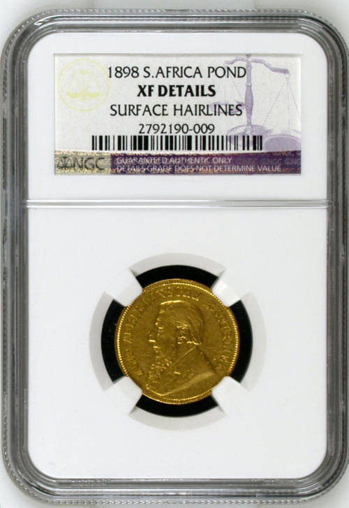 1898 South Africa ZAR Kruger Gold Pond NGC XF Details  *#*Crazy Wednesday*#*