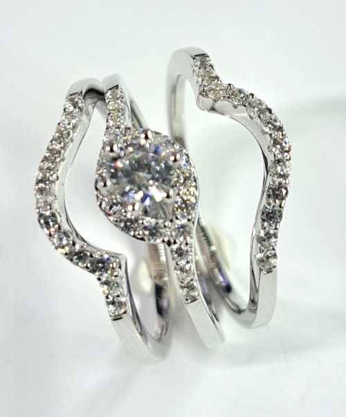 Gorgeous 3 piece 925 Sterling Silver CZ Ring