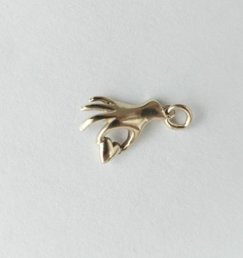 Heart and Hand Gold Charm