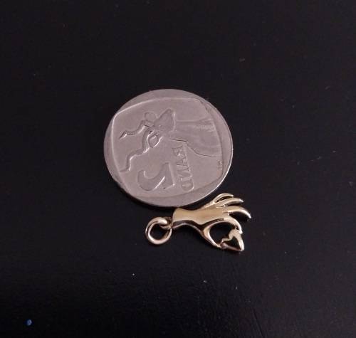 Heart and Hand Gold Charm