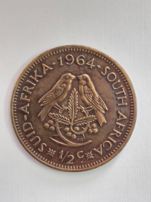 Union of SA 1964 Large Half Cent **75% Copper**