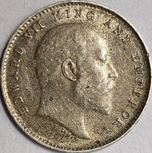 1904 India 2 Annas (Ag 0.917) 1.46g | 15.7mm